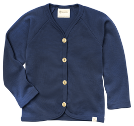 Engel Natur - Dziecięcy kardigan z wełny merino i jedwabiu - Navy blue