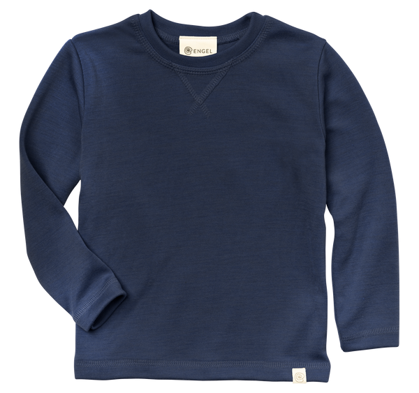 Engel Natur - Dziecięca bluzka z wełny merino i jedwabiu - Navy blue