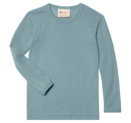 Engel Natur - Dziecięca bluzka z wełny merino i jedwabiu - Mountain blue