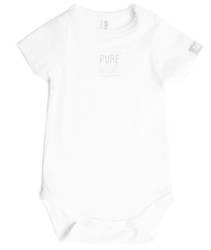 Body bambusowe z krótkim rękawem Białe 12-18m BAMBOOM