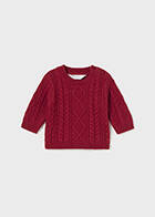 Mayoral - Sweter warkocze 2-4m - Wiśnia