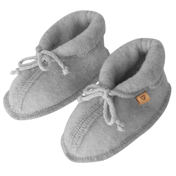 Zaffiro - Buciki dziecięce wełniane Sierra - Grey