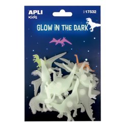 Apli Kids - Fluorescencyjne naklejki - Dinozaury 9 sztuk