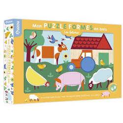 Auzou Drewniane puzzle kształty Na farmie 84027