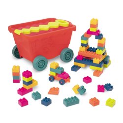 B.Toys - Little BlocWagon – wózek-WAGONIK wypełniony kolorowymi KLOCKAMI