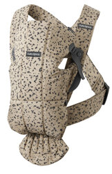 BABYBJORN MINI Woven – nosidełko, Beige/Dark grey print