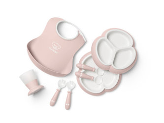 BABYBJORN - Zestaw obiadowy Dinnerware, 8 szt. - Powder Pink