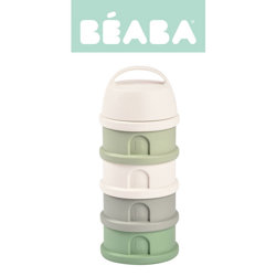 BEABA - Pojemniki na mleko w proszku 4 komory cotton - White/sage green