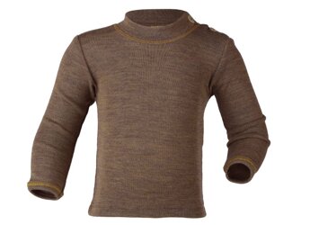 Engel Natur - Koszulka longsleeve z wełny merino i jedwabiu - Walnut