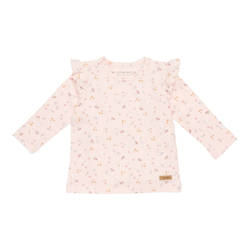 Little Dutch T-shirt z długim rękawem i falbanką Little Pink Flowers 62cm CL20621455