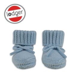 Lodger Buciki niechodki z wełny merino 100% niebieskie Blue Fogg 0-6 m