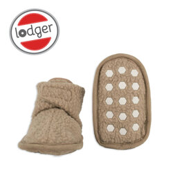 Lodger Buciki polarowe z antypoślizgową podeszwą beżowe Teddy Fleece Beige 12-18m