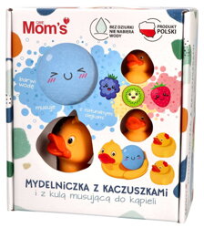 Mom's Care -  Mydelniczka z kaczuszkami i kulą musującą do kąpieli