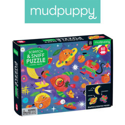 Mudpuppy Puzzle sensoryczne z elementami zapachowymi Kosmiczne owoce 60 elementów 4+