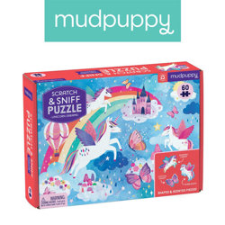 Mudpuppy Puzzle sensoryczne z elementami zapachowymi Sen jednorożca 60 elementów 4+