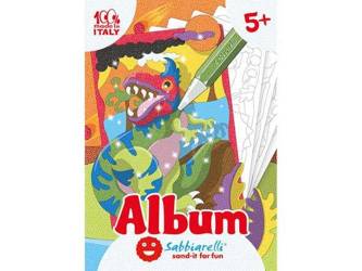 Sabbiarelli - Album do kolorowania piaskiem Dinozaury 5l+