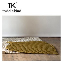 TODDLEKIND Mata do zabawy z bawełny organicznej w kształcie liścia Leaf Mat Sand Castle