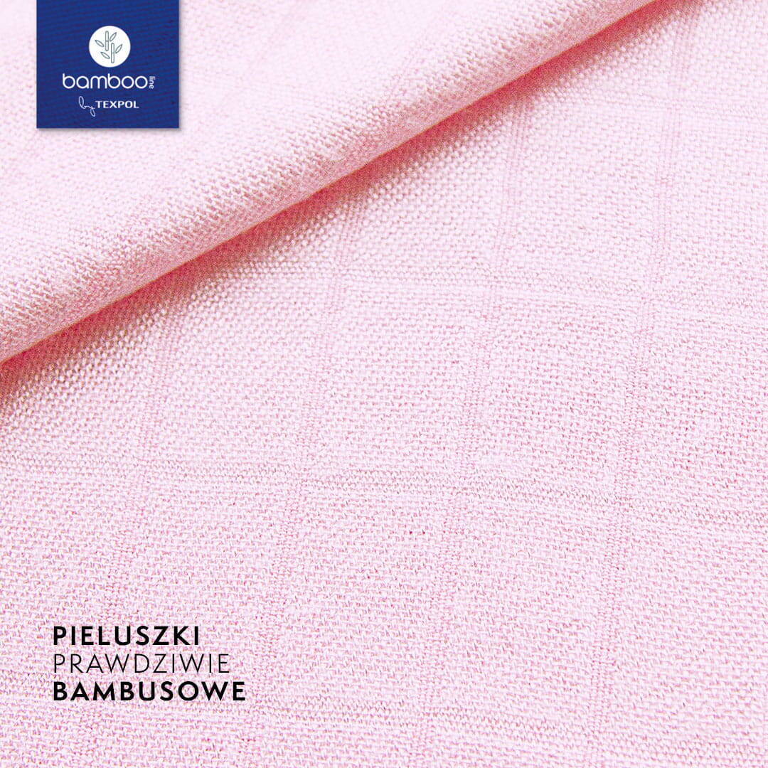 Bamboo line - Pieluszka bambusowa CLASSIC 120x120cm - Róż