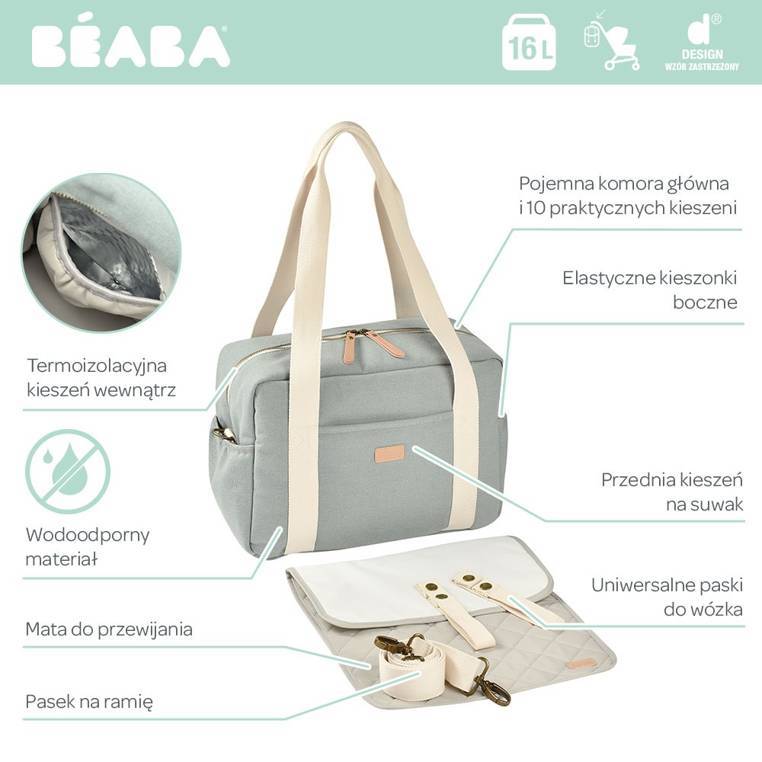 Beaba Torba dla mamy Paris Sage green