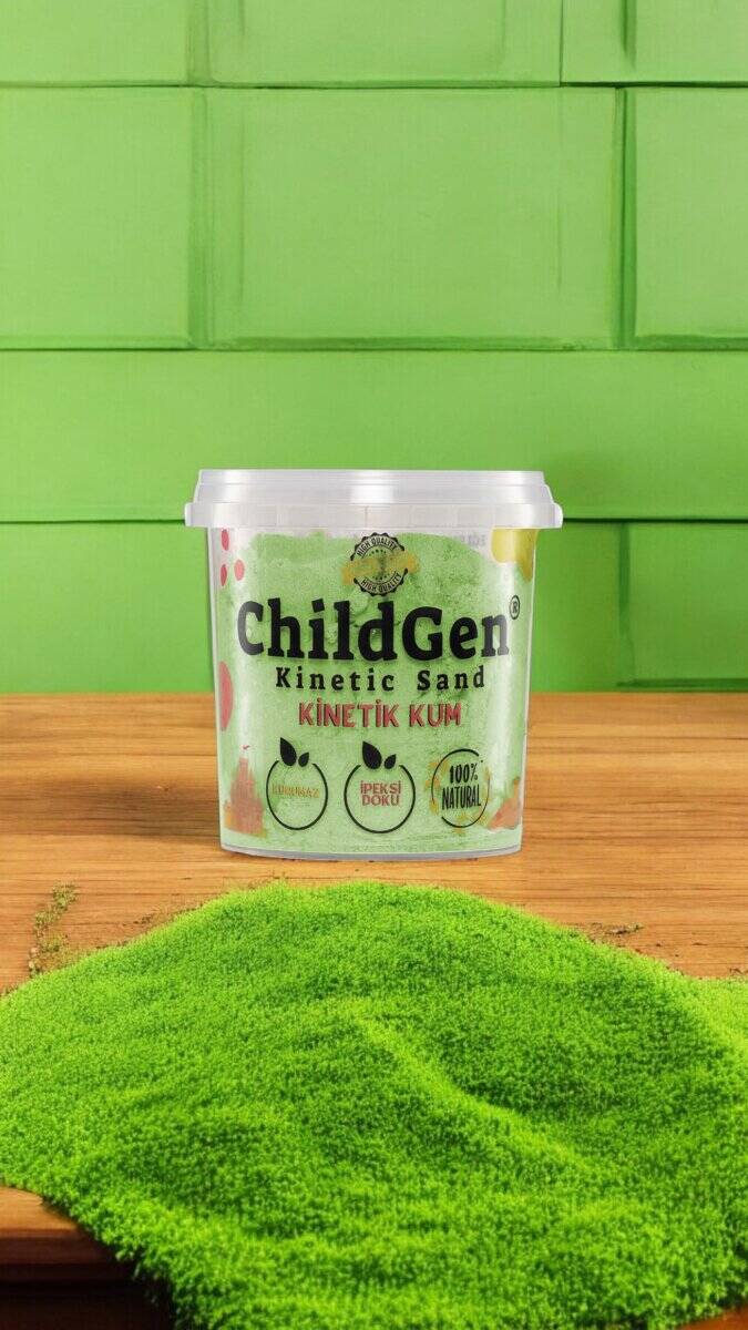 ChildGen - Piasek kinetyczny, 100% naturalny, 500g, kolor ZIELONY