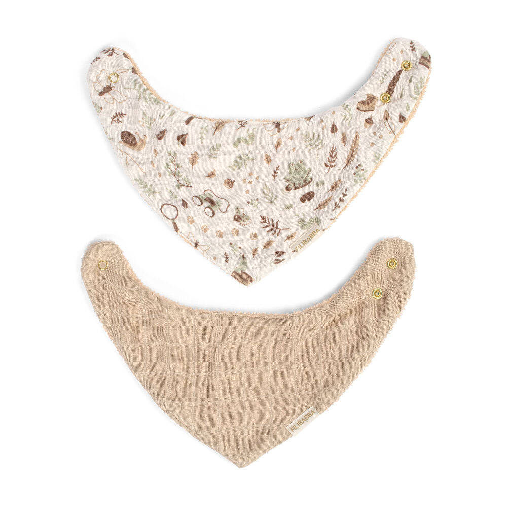 Filibabba Śliniak bandana 2 szt. Little Wonders + Warm Grey