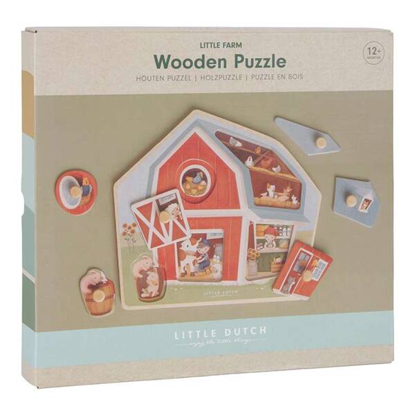 Little Dutch Drewniane puzzle Little Farm FSC LD7158