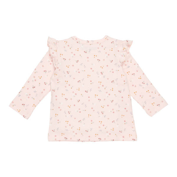 Little Dutch T-shirt z długim rękawem i falbanką Little Pink Flowers 62cm CL20621455