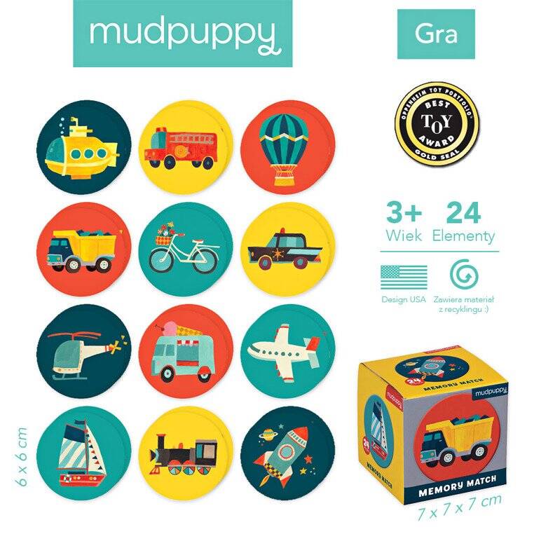 Mudpuppy Gra Mini Memory Środki transportu