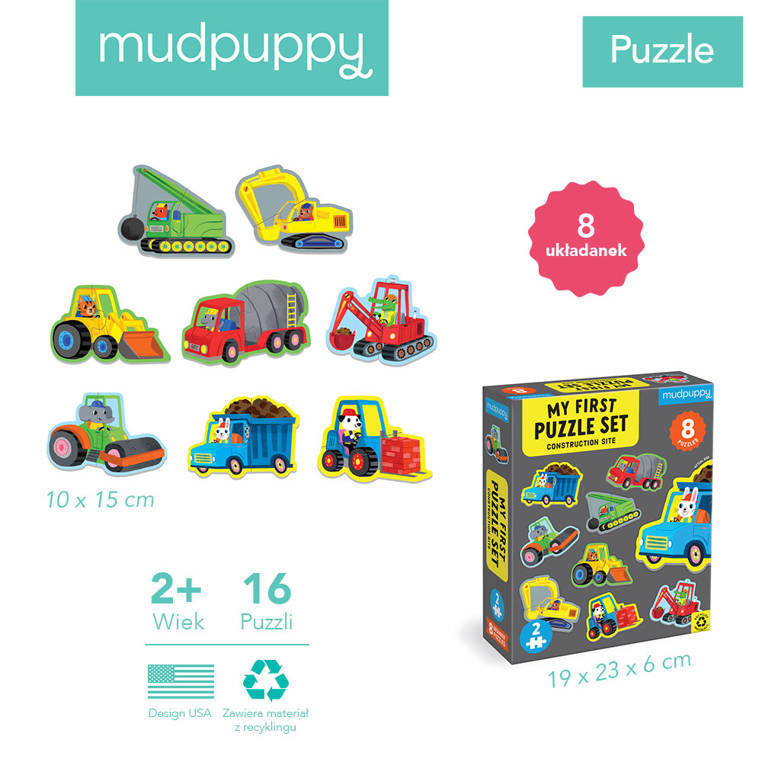 Mudpuppy Pierwsze puzzle Plac budowy 2 elementy 2+