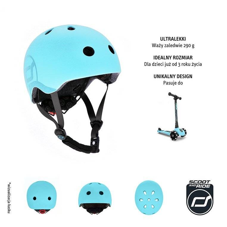 SCOOTANDRIDE - Kask S-M dla dzieci 3+ - Blueberry