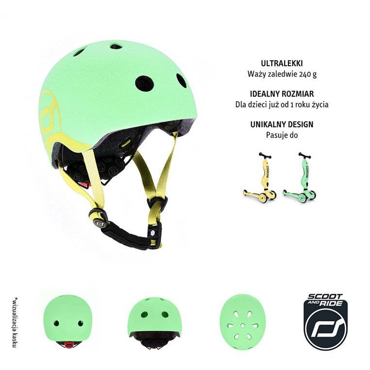 SCOOTANDRIDE - Kask XXS-S dla dzieci 1-5 lat - Kiwi