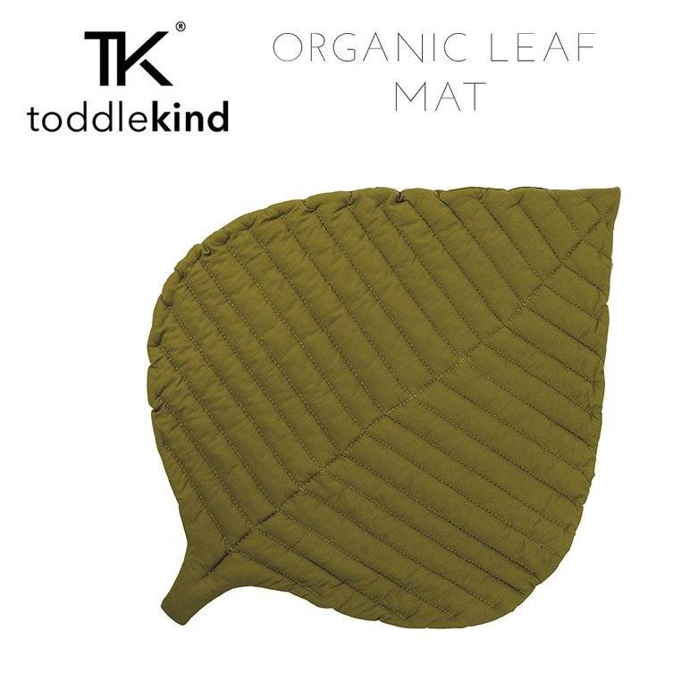 TODDLEKIND Mata do zabawy z bawełny organicznej w kształcie liścia Leaf Mat Sand Castle