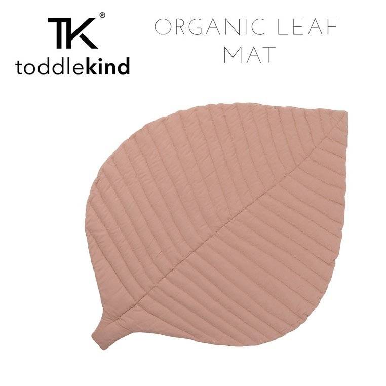 TODDLEKIND Mata do zabawy z bawełny organicznej w kształcie liścia Leaf Mat Sea Shell