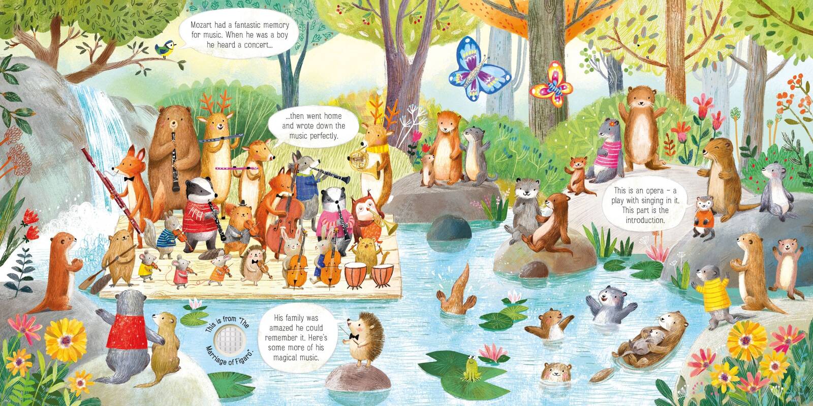 Usborne - Książka The Animal Orchestra Plays Mozart