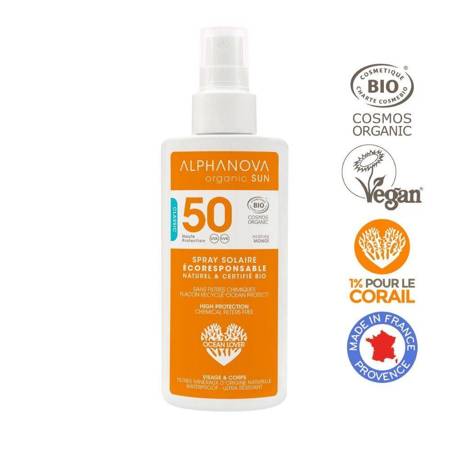 Alphanova Sun, Bio Spray Przeciwsłoneczny, filtr SPF50, 125g