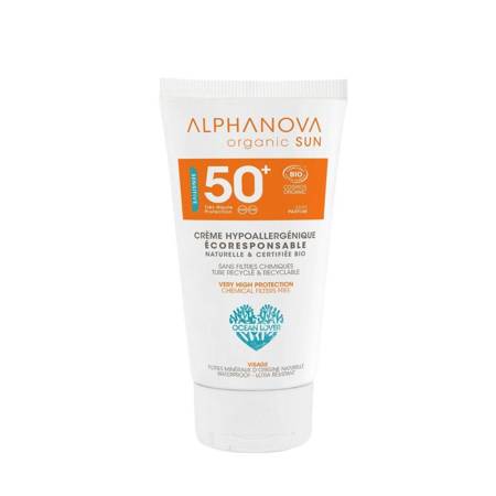 Alphanova Sun,  Krem przeciwsłoneczny, hipoalergiczny, wodoodporny, filtr SPF50, 50g