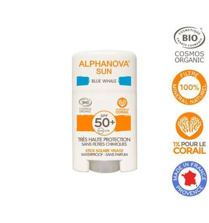 Alphanova Sun - Krem z filtrem w sztyfcie SPF50+ - Blue Whale 12 g