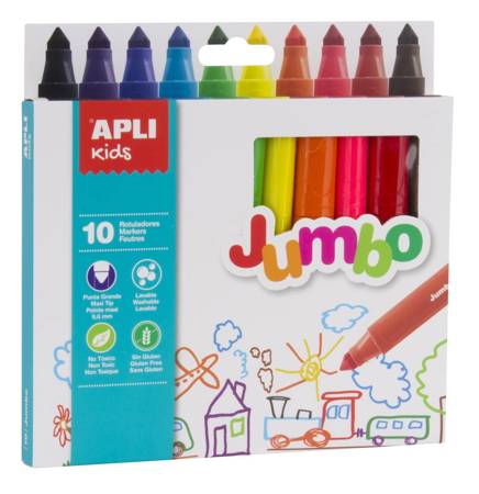 Apli Kids - Flamastry Jumbo 10 kolorów