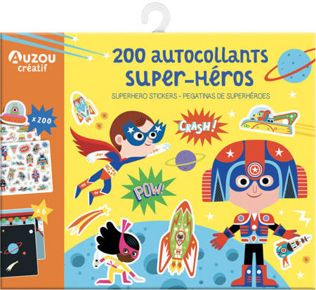 Auzou Zestaw 200 naklejek Super bohaterowie z planszami 99168