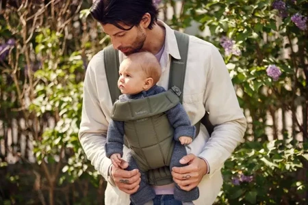 BABYBJORN MINI Woven – nosidełko, Ciemnozielone