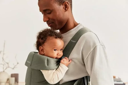 BABYBJORN MINI Woven – nosidełko, Ciemnozielone