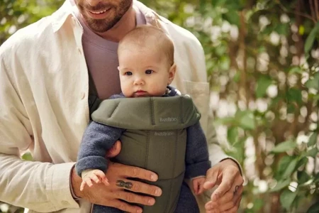 BABYBJORN MINI Woven – nosidełko, Ciemnozielone