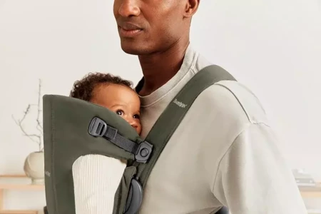 BABYBJORN MINI Woven – nosidełko, Ciemnozielone