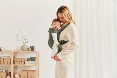 BABYBJORN MINI Woven – nosidełko, Ciemnozielone