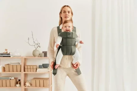 BABYBJORN MINI Woven – nosidełko, Ciemnozielone