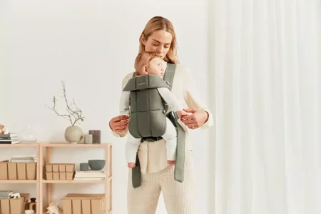 BABYBJORN MINI Woven – nosidełko, Ciemnozielone