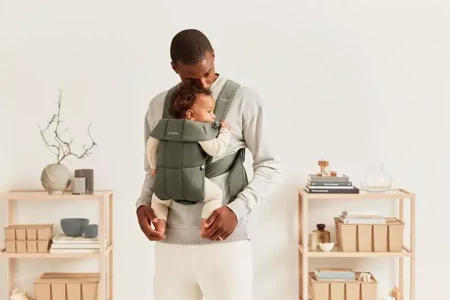 BABYBJORN MINI Woven – nosidełko, Ciemnozielone