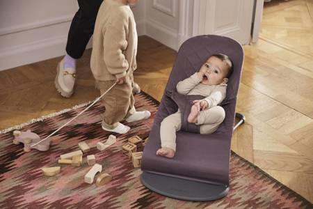 BABYBJORN - leżaczek BLISS COTTON, Ciemnopurpurowy