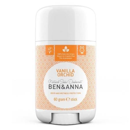 BEN and ANNA, Naturalny dezodorant na bazie sody VANILLA ORCHID (w sztyfcie, plastikowy), 60g