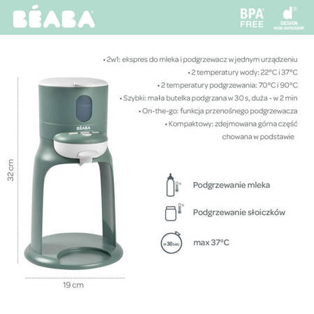 Beaba Bib'expresso® Ekspres do mleka 2w1 Eucalyptus